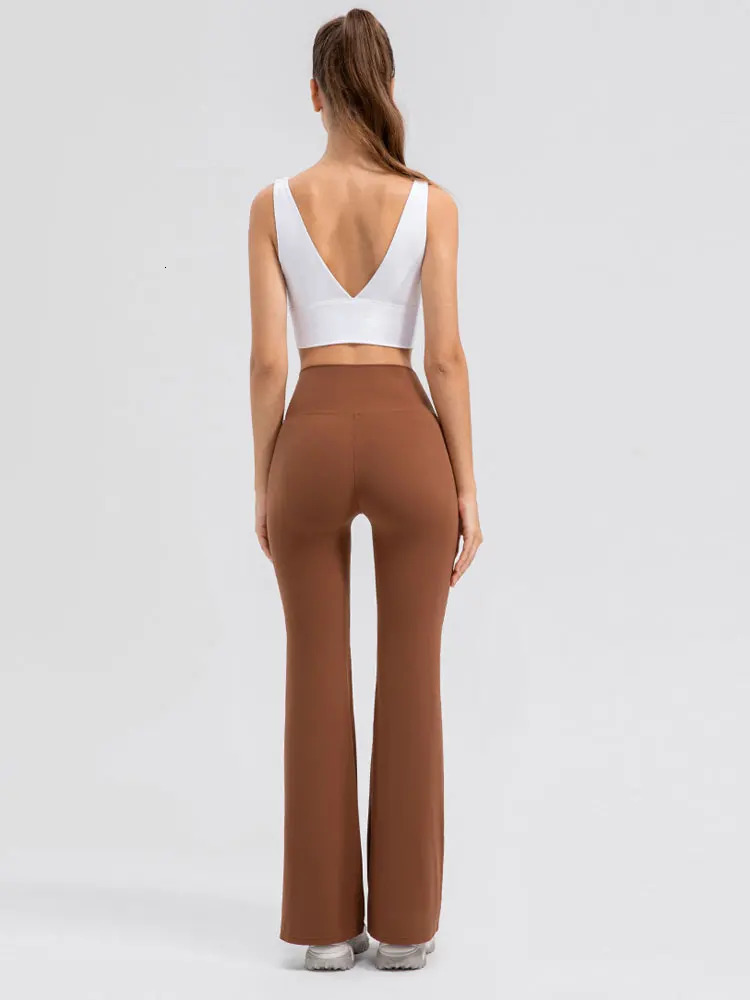 INLUMINE Naked Sports Flared Leggings Womens Yoga Pants Gym Fitness Tights Flare Leg Woman Street Wear Casual Wide Leg Pants 241028