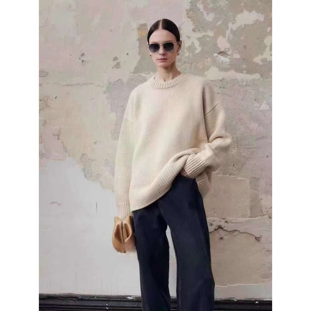 European Goods High-End 100 Pure Cashmere Sweater Female Autumn And Winter New Loose Thick Soft Waxy Senior Feeg