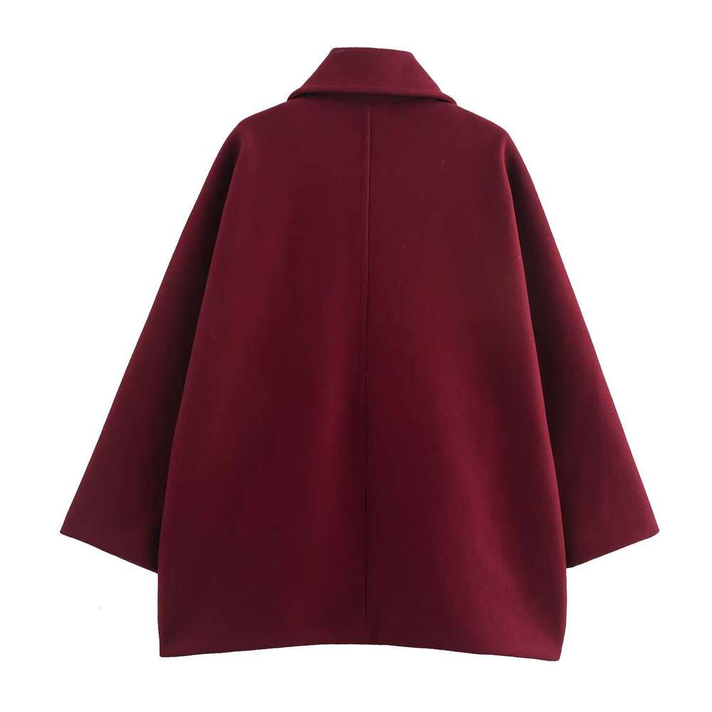 TRAFZA Fashion Autumn Winter Women's Buttons Soft Tweed Loose New 2024 Stylish Street Casual Coat With Ed