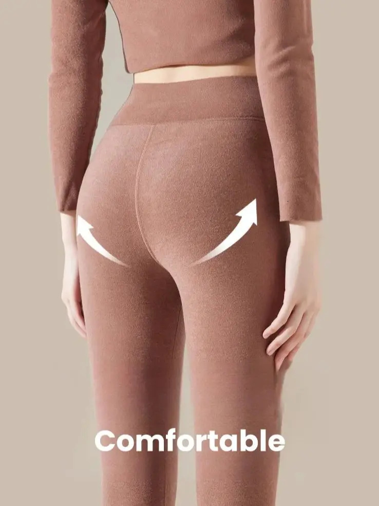 Velvet bottom womens warm underwear autumn and winter thick fluffy high waisted padded warm pants 241028