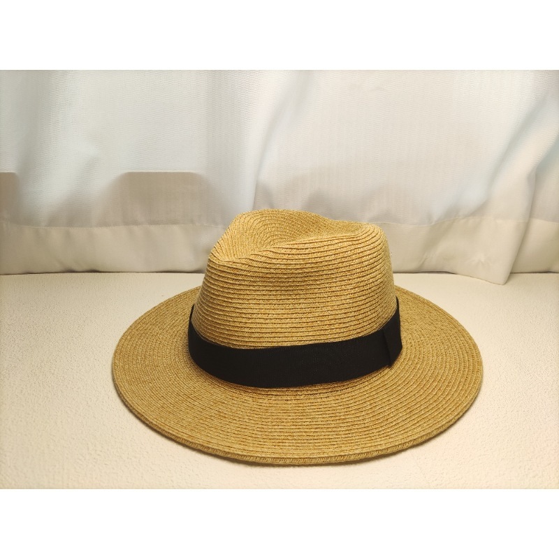 High end Fashion design men's braided straw sun protection hat, women's street top hat