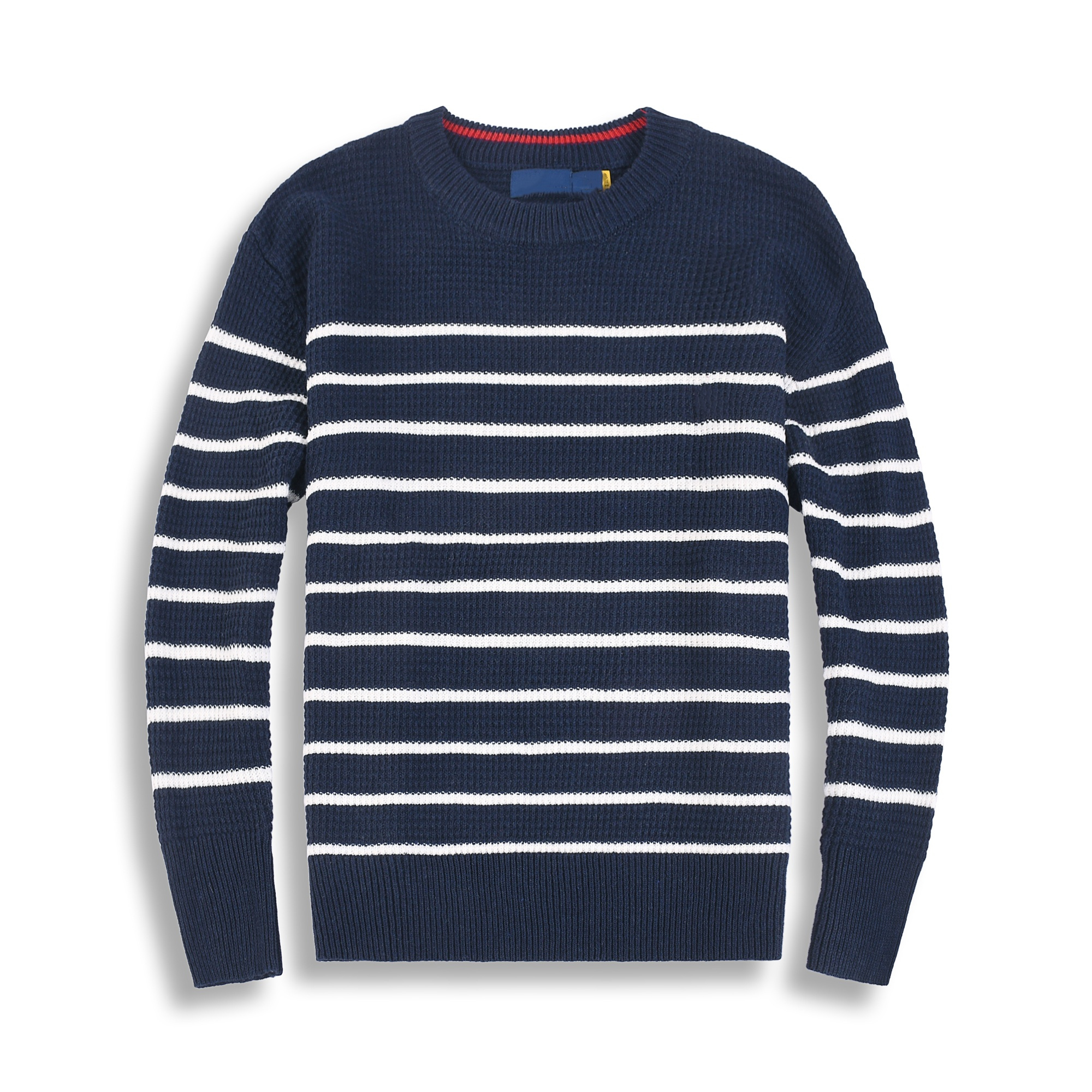 Casual crew-neck pullover striped fall sweater for men autumn and winter design sense of the new fashion brand loose match outside to wear