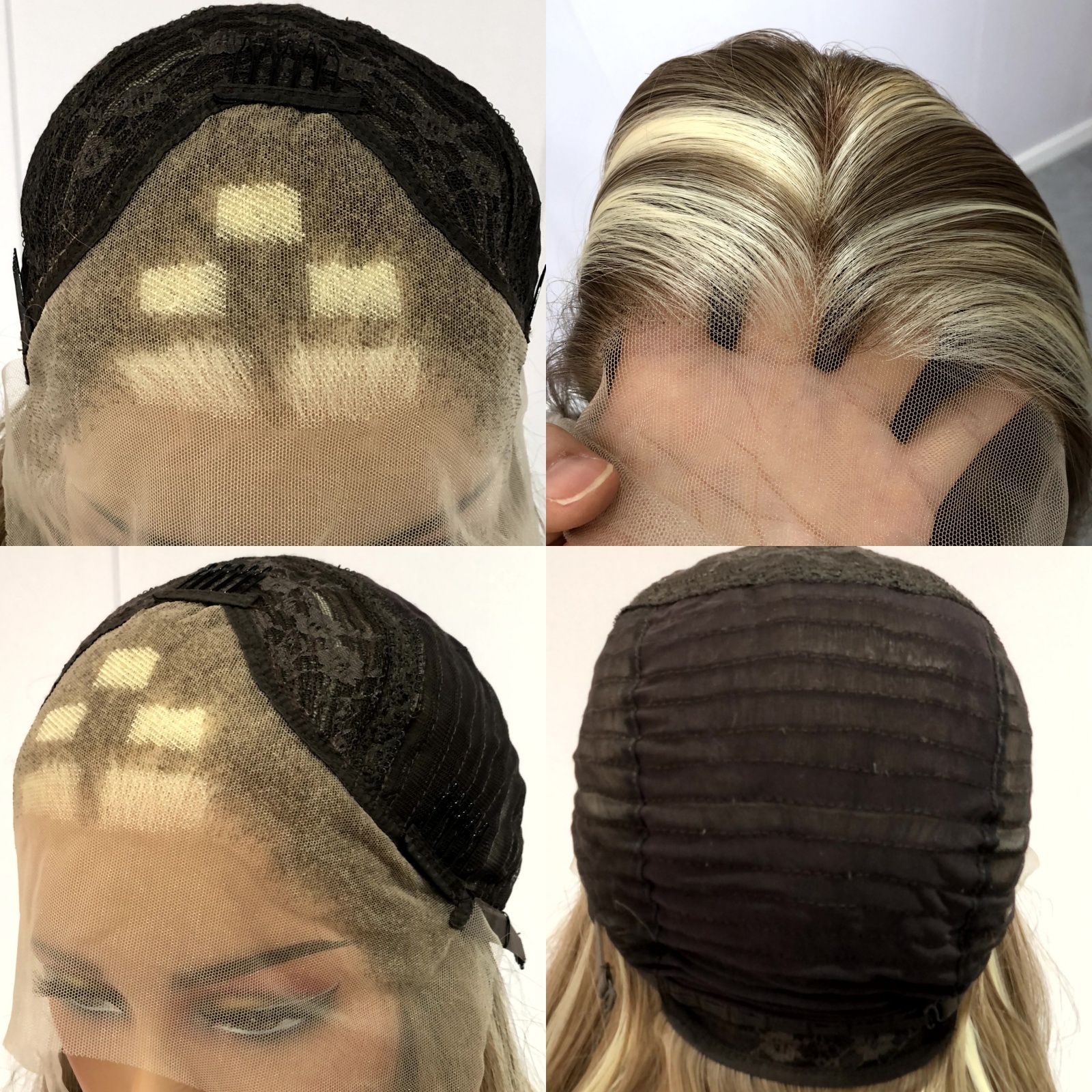 Brown Wig with Ash Blonde Highlights Synthetic Hair Long Wavy Loose Body Wave Strea Money Piece 13X4 Frontal Wigs for Women