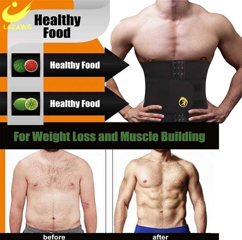 LAZAWG Men Fitness Bandage Wrap Waist Trainer Shapewear Belt Slimming Tummy Belt Corset Top Stretch Waist Cinchers Body ShaperXJ241028