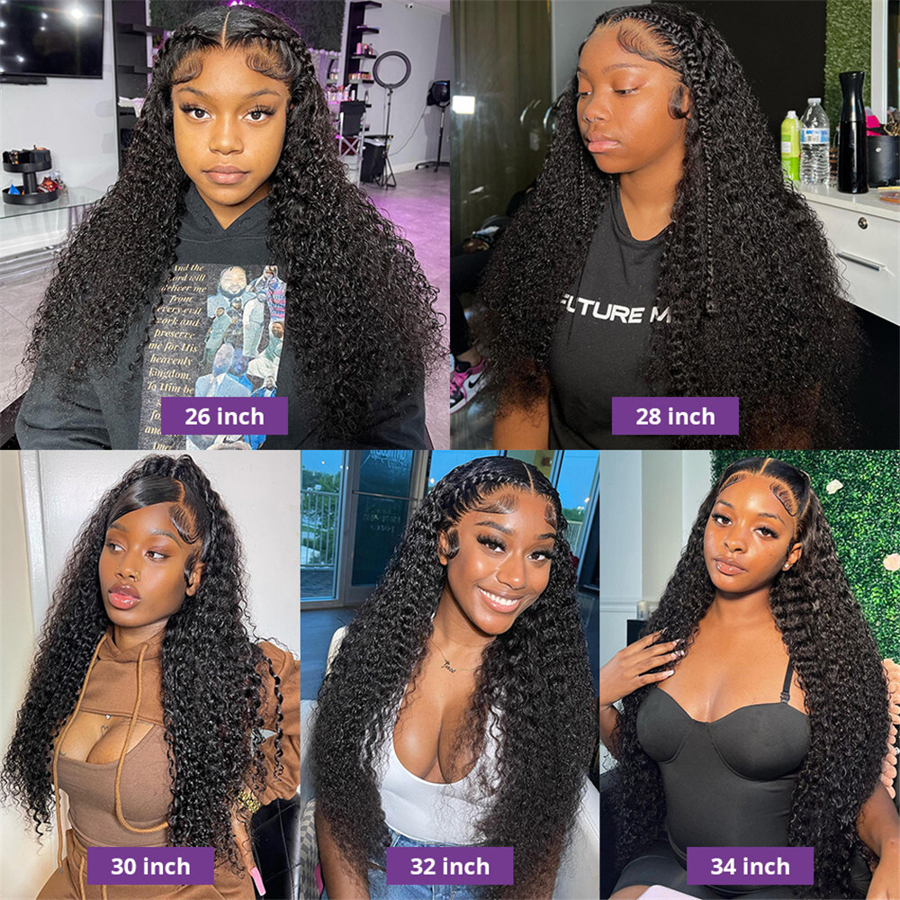 6x6 Glueless Deep Wave Frontal Human 200 Density 13x4 HD Transparent Lace Brazilian Hair Front Wig For Women