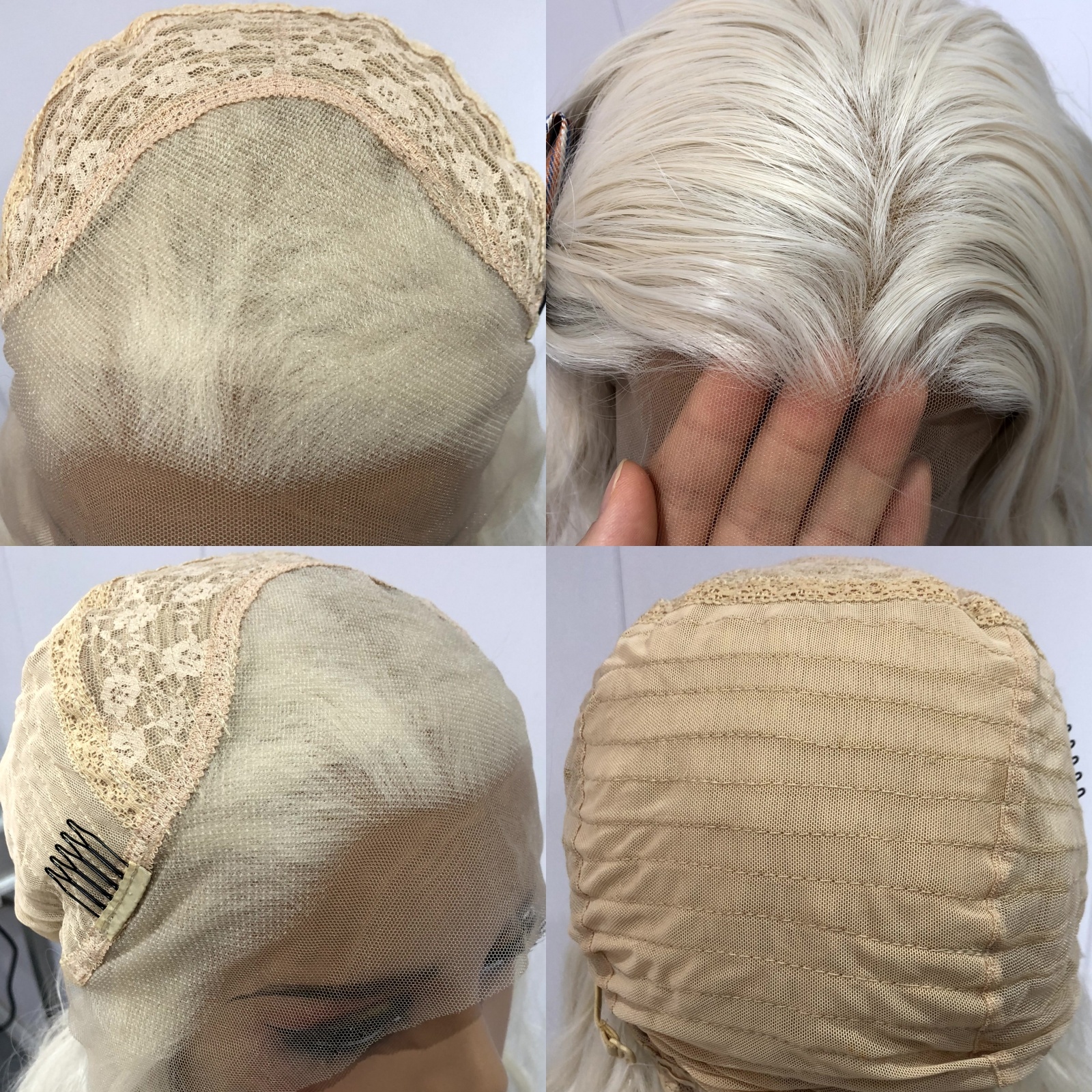 Platinum Blonde Long Curly Synthetic Lace Front Wig Natural Wavy Deep Wave White Blond Colored Hair 13X4 Frontal Wigs for Women