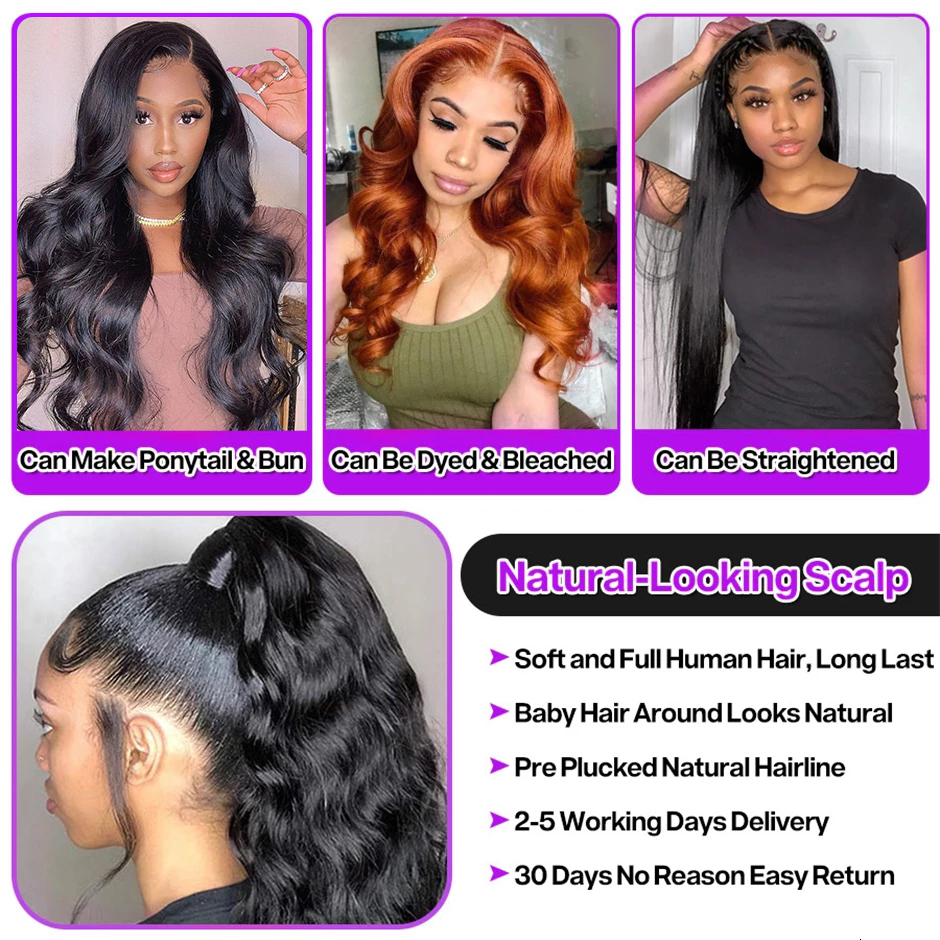 TRACY HAIR 13x4/13x6 HD Transparent Body Wave Front Human Hair Wigs For Women Remy Frontal 4X4 Lace Closure Wig