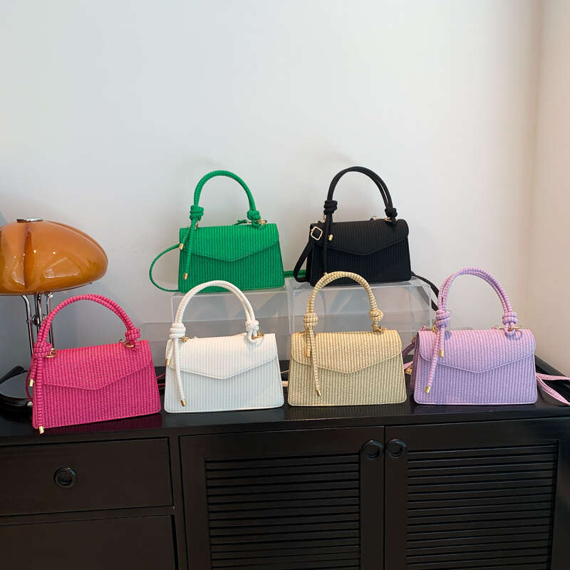Minimalist Small Square for Women Summer New Fashionable Solid Color Shoulder Casual Handbag Retro Crossbody Bag