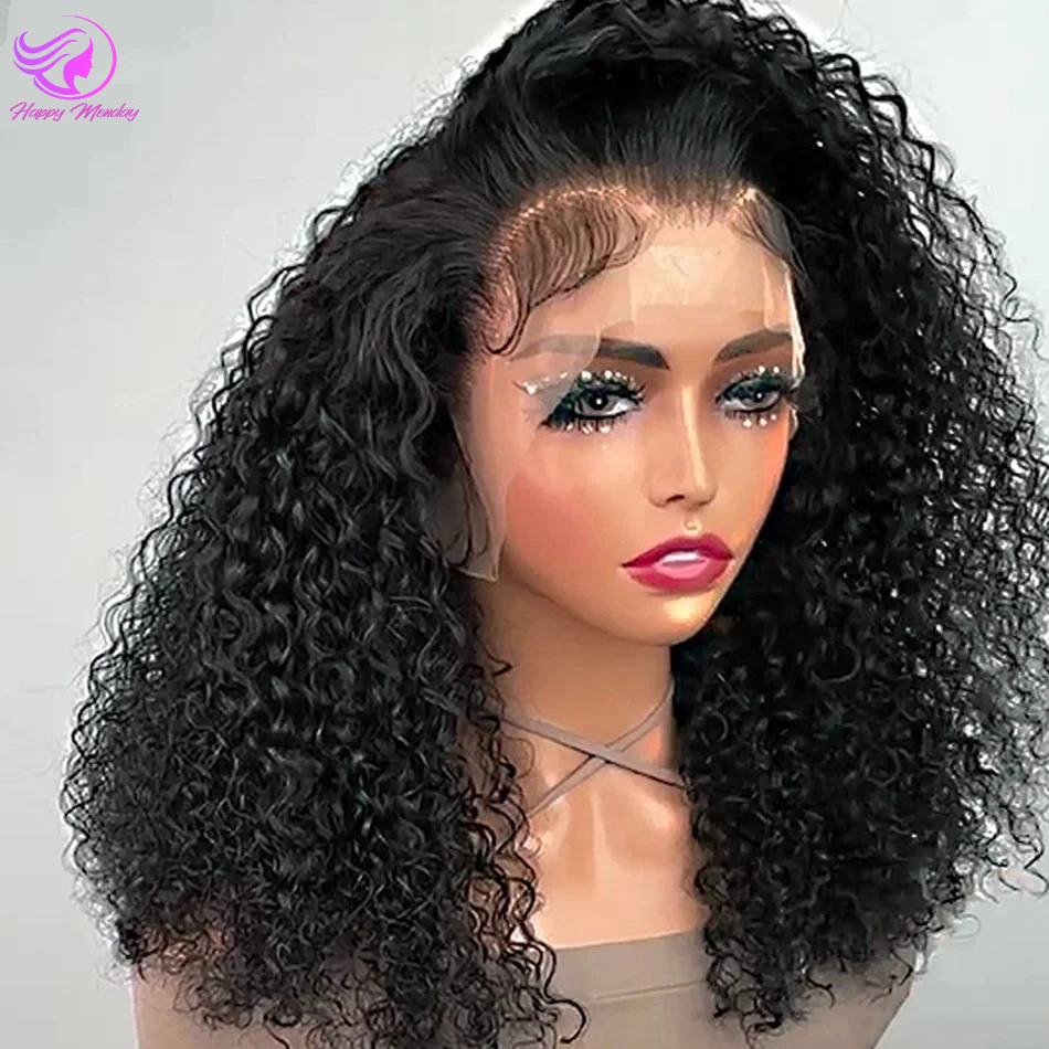 4x4 Deep Wave Wig Front Human Hair Brazilian Remy 13x4 Water Curly Short Bob 180% Lace Closure Wigs For Women