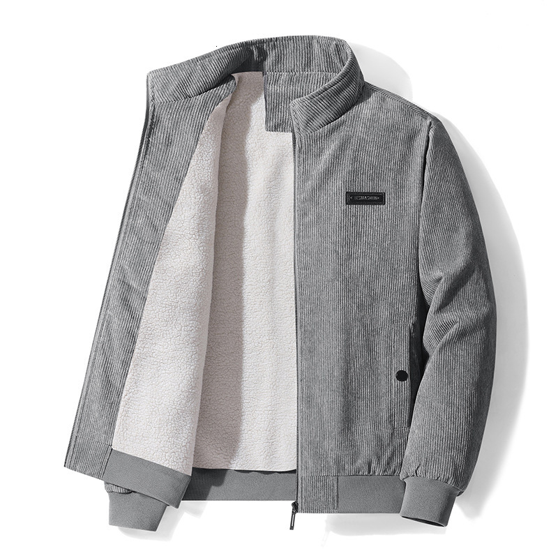 2024 new designer men's plush autumn and winter cotton casual jacket for middle-aged and young people
