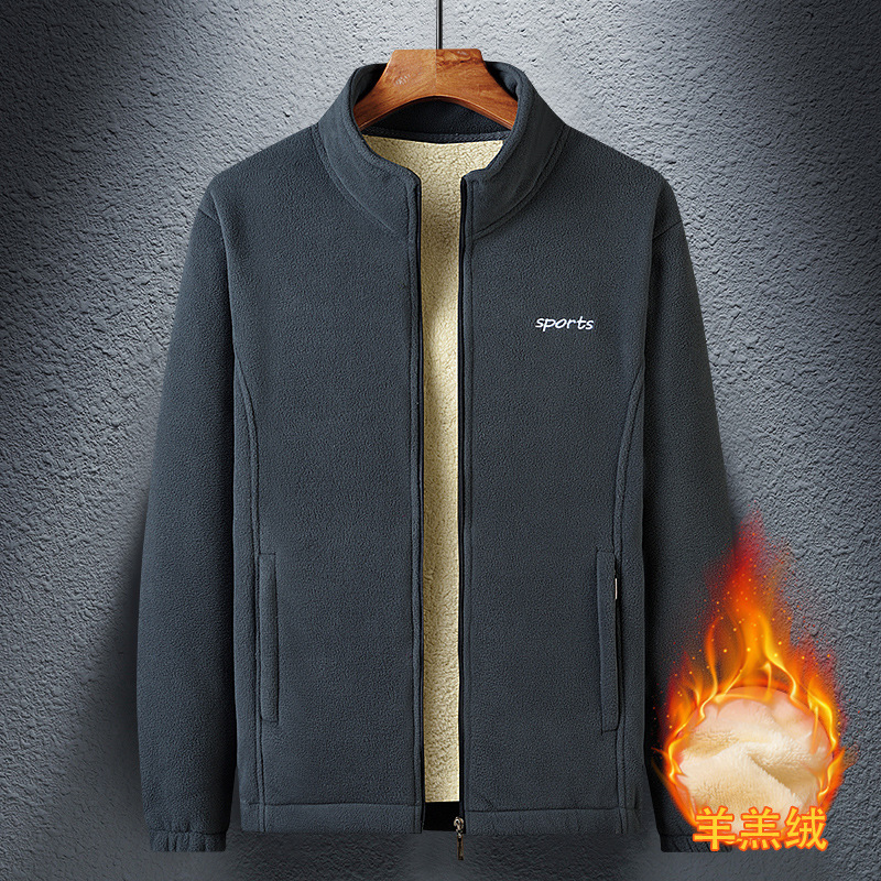 2024 Autumn/Winter New Designer Thick Warm Jacket Men's Double sided Lamb Cashmere Jacket