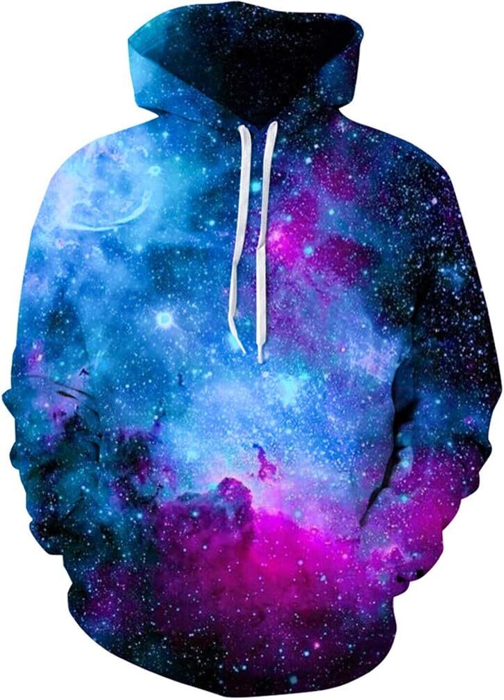 Hoodie for Mens Womens Graphic Hoodies for Men Funny Novelty Pullover Sweatshirt Xmas Teen Boy Gifts Black red Galaxy Hoodie Graphic Warm and casual