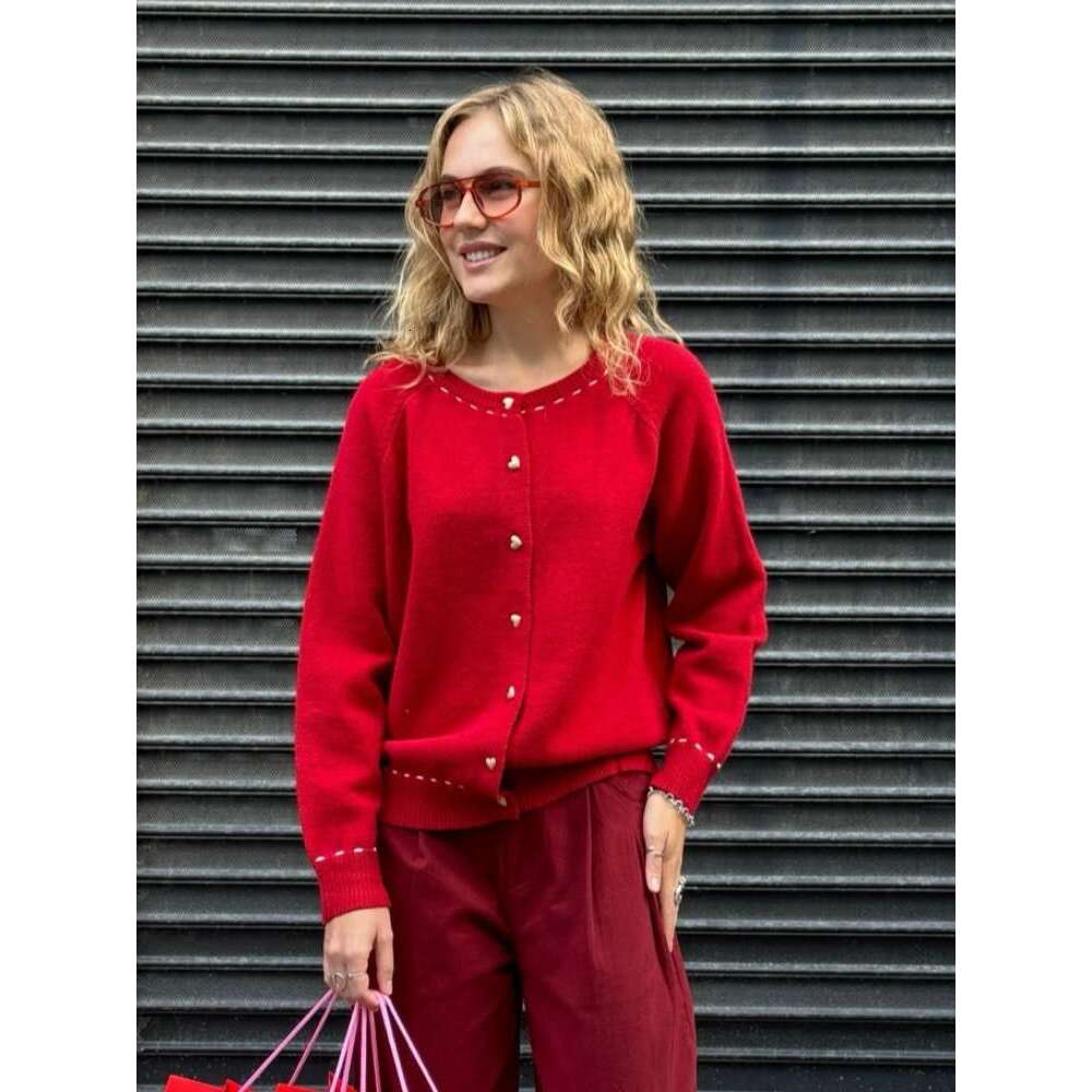 Women Casual O-Neck Single Breasted Knitted Cardigan Fashion Long Sleeve Short Slim Fit Sweater Lady Chic Autumn Streetwear 2024