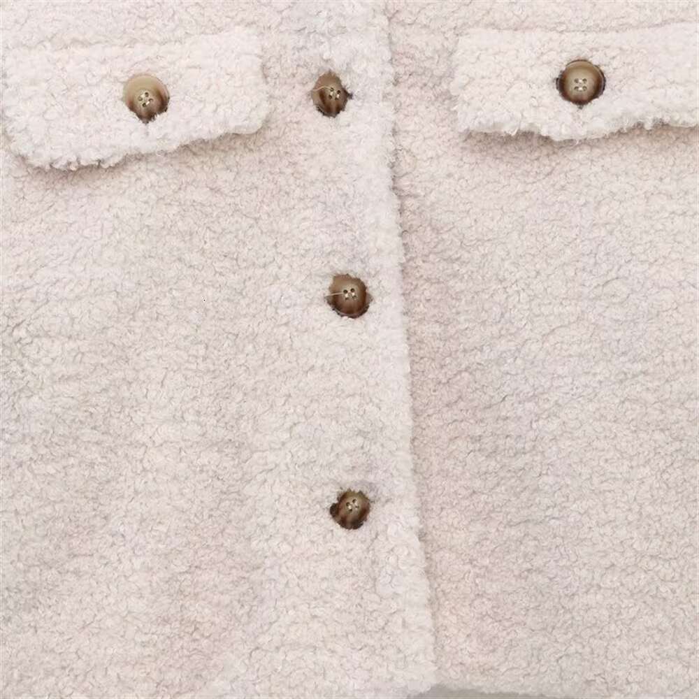 Bm&Md&Za 2024 Autumn New Women's Clothing Style Simple Collar Thickened Lamb Wool Fleece Loose Jacket Coat