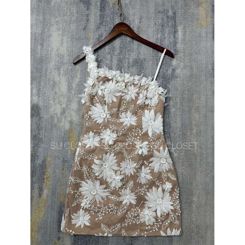 Women Wear Party Three-Dimensional Handmade Nail Wer Dia Embroidery Fairy Backless Suspender Dress