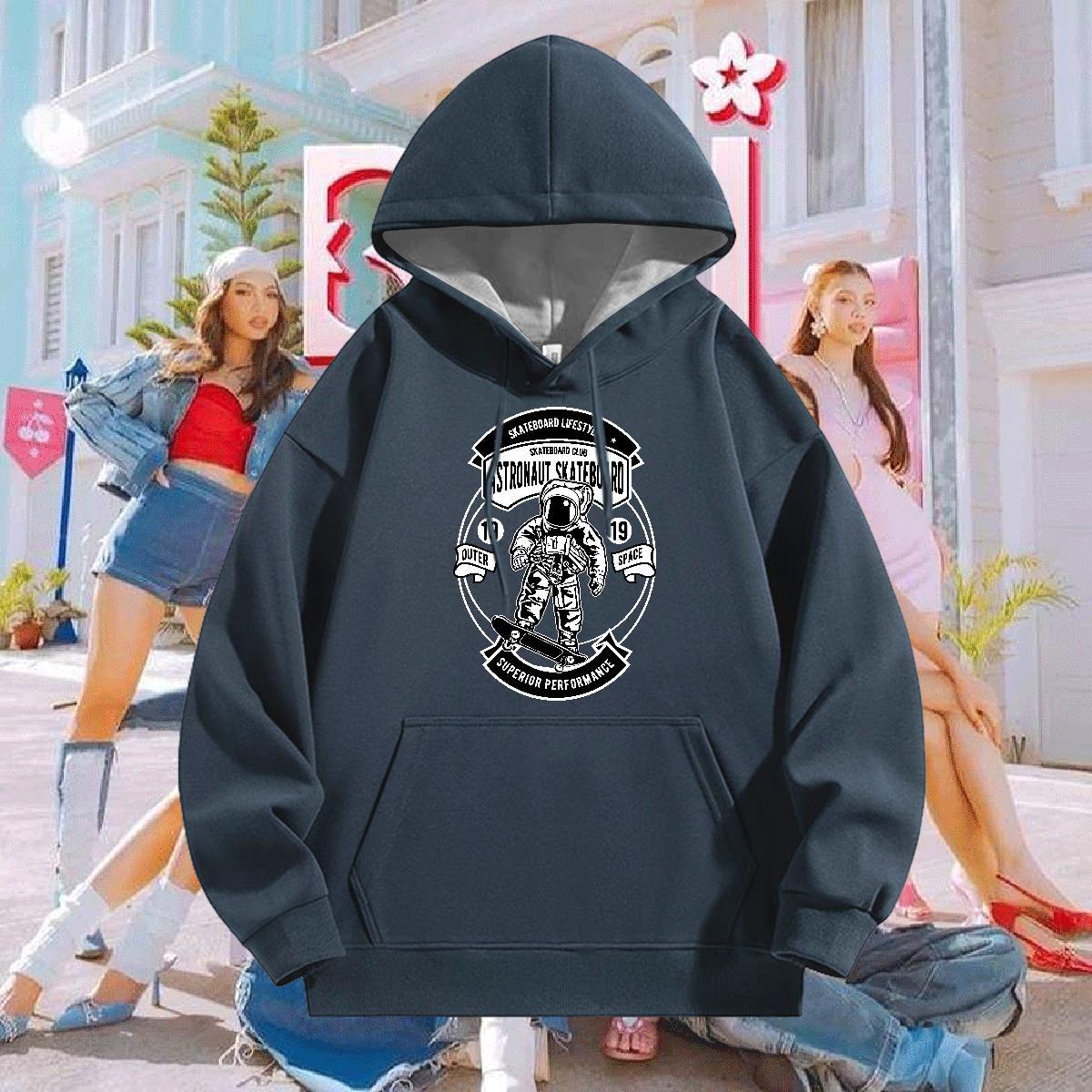 DIY Hooded Sweatshirt Breathable Drawstring Hoodie Classic Men's Hooded Sweatshirt Black Oversized Clothes Hoodie High Street Hip Hop Tech Fleece