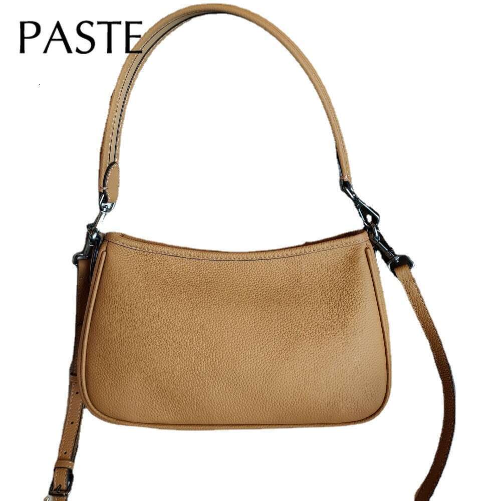 2024 Daily-Use Niche Style Thick Cow Leather Women Shoulder Simple Green Fashion Armpit Bag High Qulaity Handbag