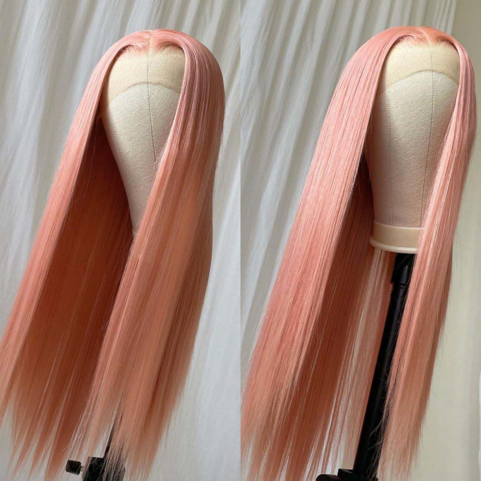 Ash Blonde Long Silky Straight Synthetic Lace Front Wig Pink Dark Purple Colored Hair 13X4 Frontal Wigs for Women Party