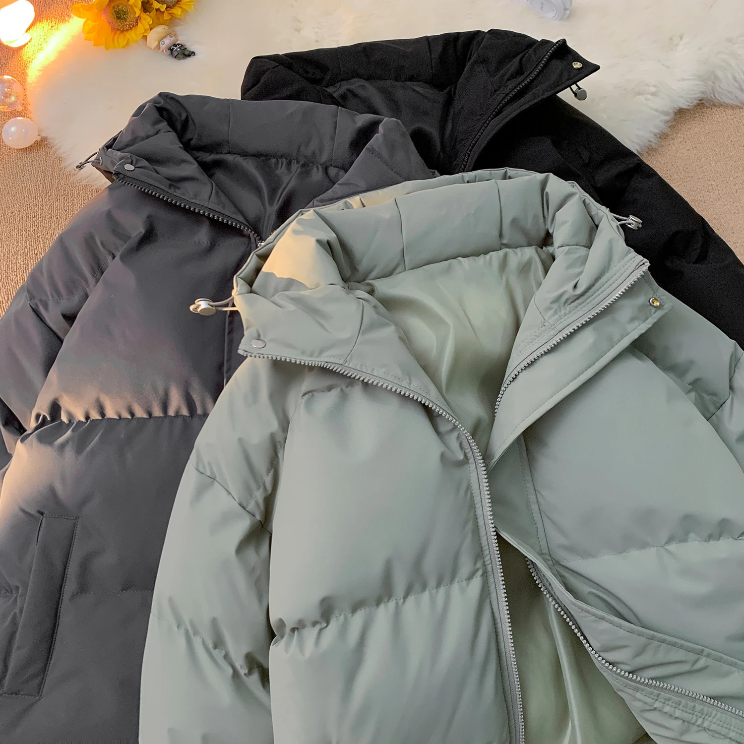 LAPPSTER Waterproof Winter Coat Y2k Solid Harajuku Puffer Jacket Men Oversized Black Bubble Korean Fashions Hooded Parkas 241024