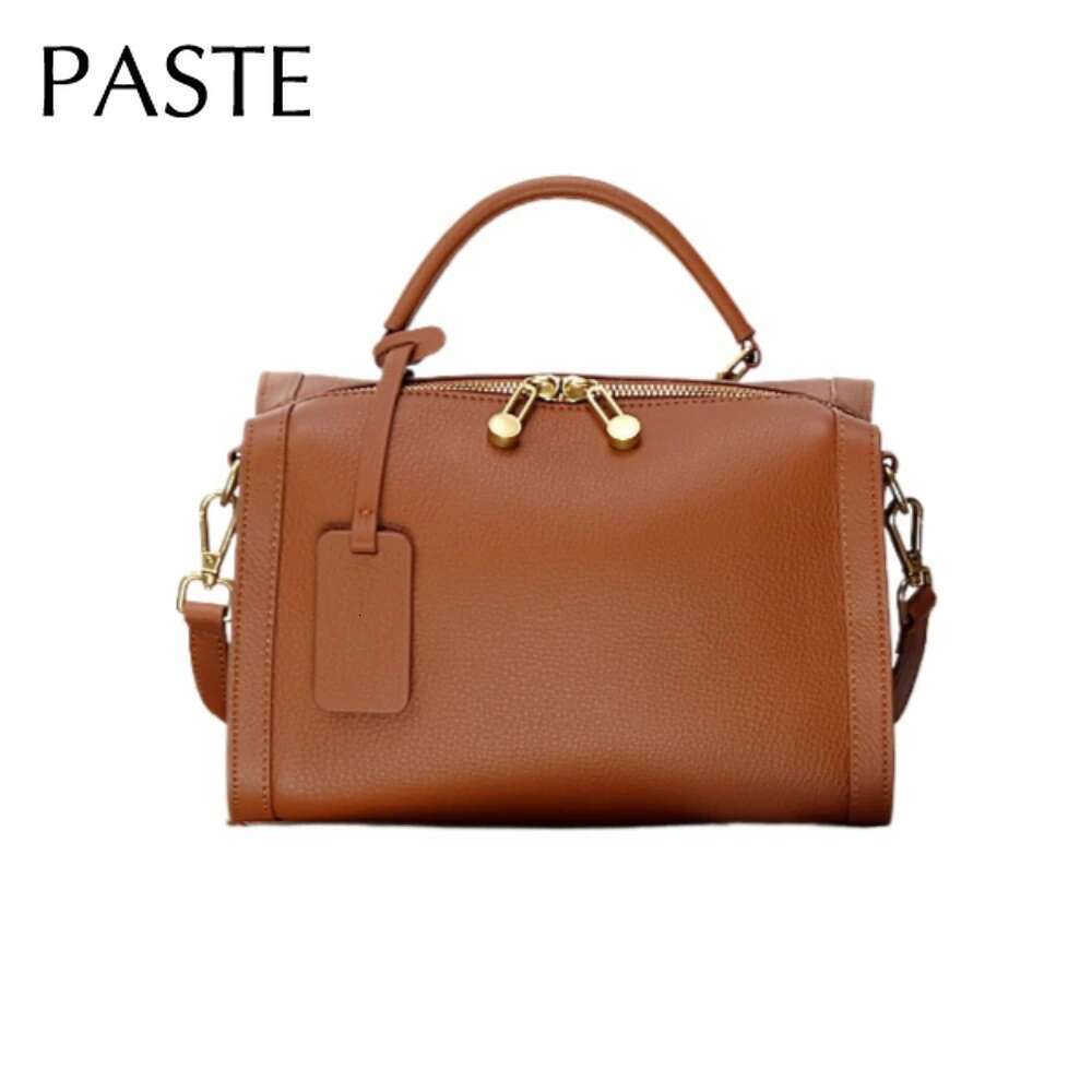 New Simple Import Natural Cow Leather Pillow Tote Leisure Cowskin Women Handbag Grey Green High Quality Female Shoulder Bag