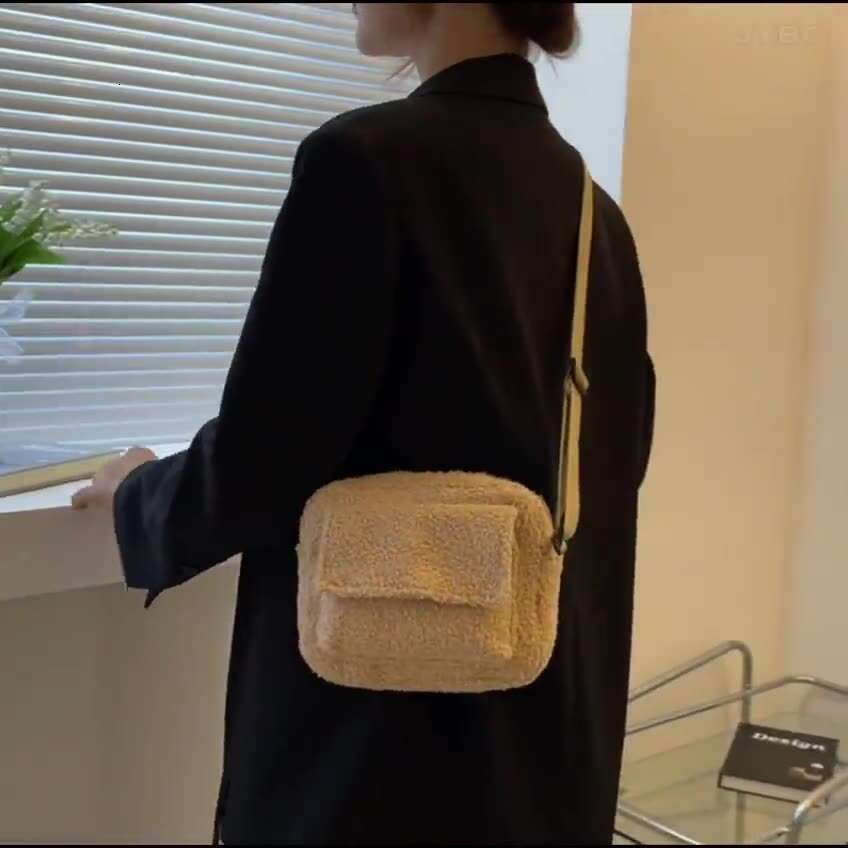 Designer Bag New Plush Fabric Women's Shoulder Crossbody Bag Small Fashion Lambs Wool Fluffy Fur Winter Female Bag Designer Handbags tote bag pur