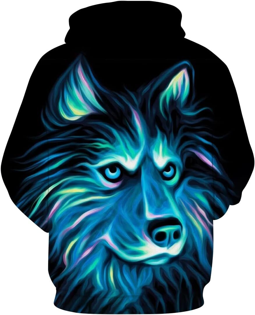 Hoodie for Mens Womens Mens Anime Hoodie Autumn Winter Long Sleeve Pullover Animal Theme Sweatshirt Realistic Graphic Hoodie Graphic Warm and casual
