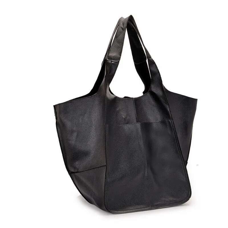 Handmade Rretro Big Beach Tote Bag High Capacity Zipper Shoulder Solid Color Multifunction Handbags for Ladies