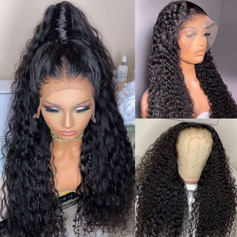 inches density curly hd transparent lace frontal human hair wigs for woman x Lace Frontal Human Hair pre cut