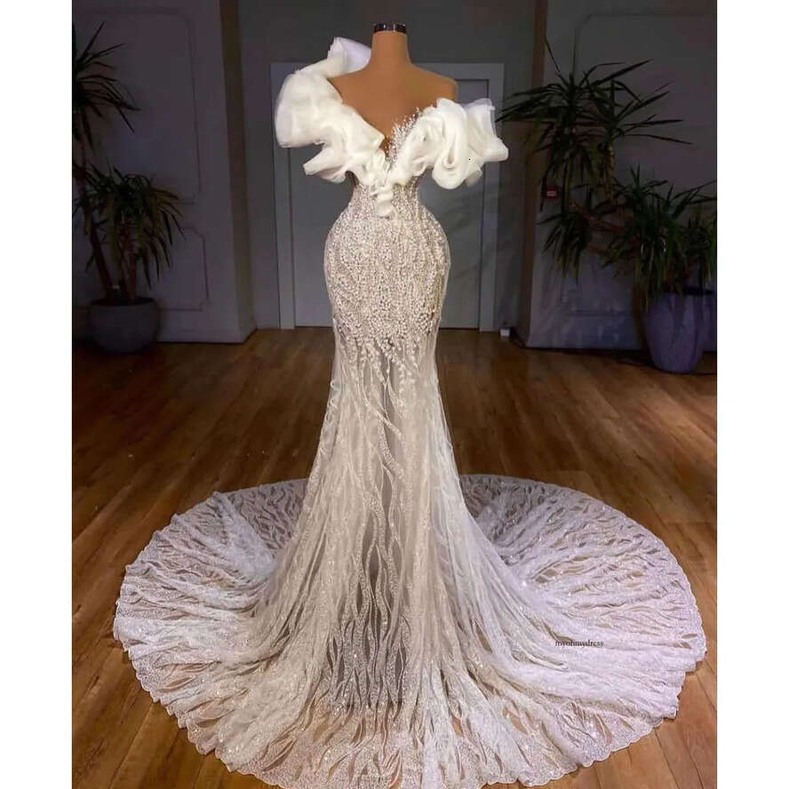 New Elegant Arrival Evening Dresses V Neck Sleeveless D Lace Off Shoulder Or Length Beaded Pearls Hollow Sequins Appliques Prom Dress Plus Size Tailor
