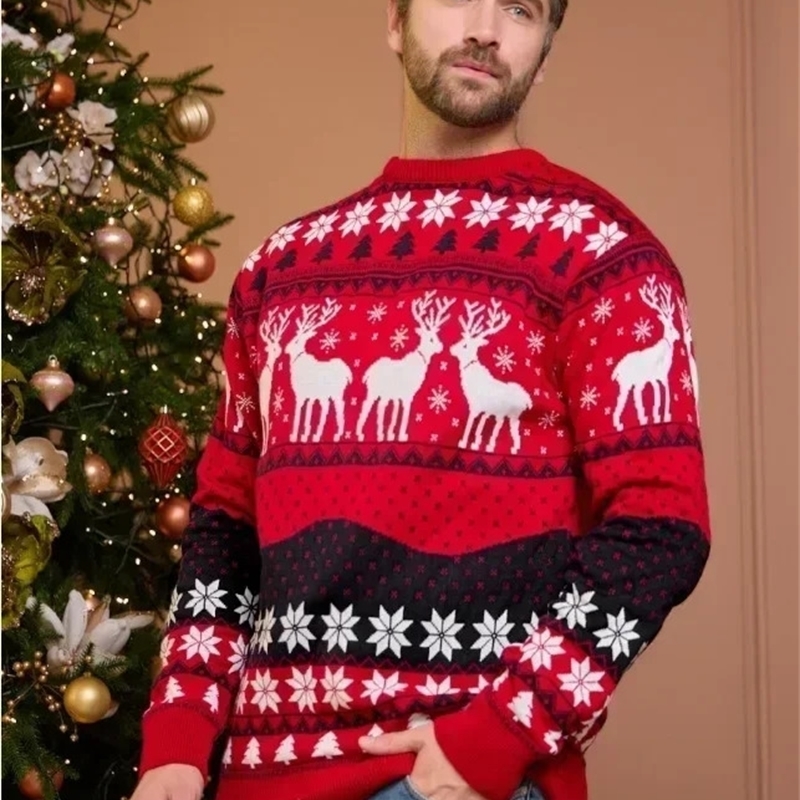 Family Christmas Sweater 2024 Women Men Couples Matching Clothes Soft Warm Knitwear Jacquard Pullover Top Xmas Look Jumpers y241025