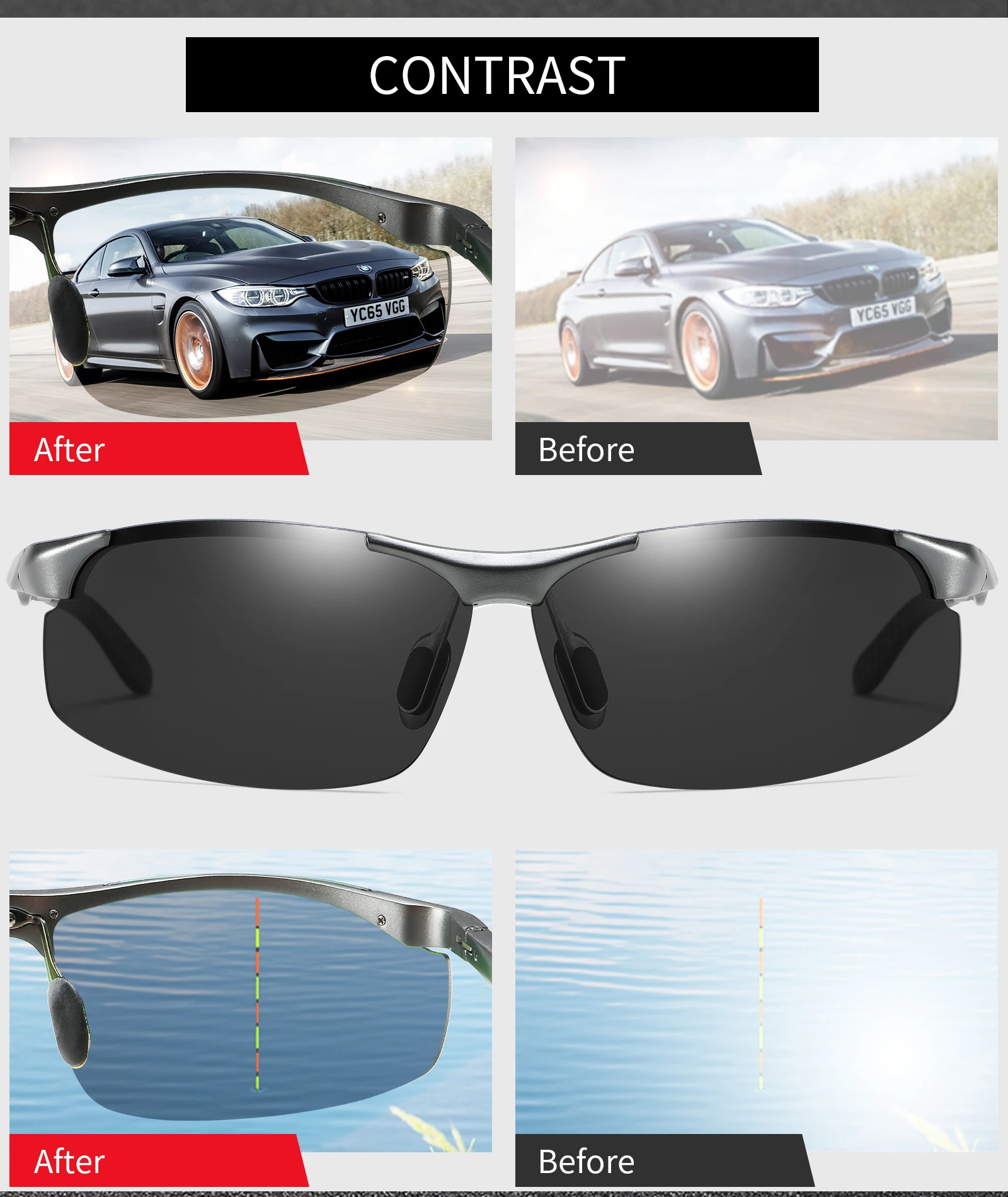 VEITHDIA Sunglasses Aluminum Alloy Mens Polarized UV400 Lens Rectangular Borderless Driving Fishing Sunglasses Mens Sports Glasses 6535 241028