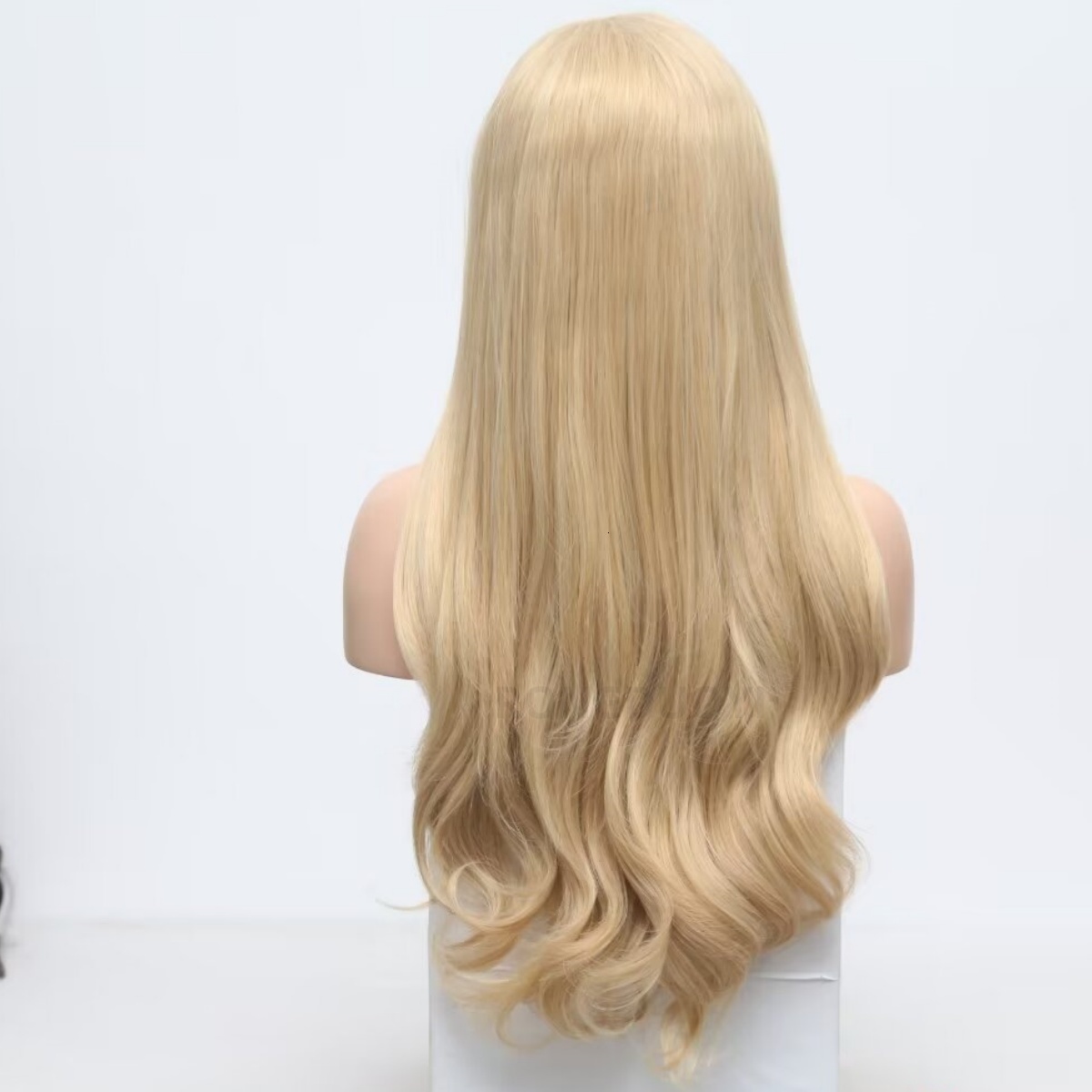 RDY Ash Blonde Natural Wavy Synthetic Lace Front Wig Glueless Layered Straight Honey Blond Hair Frontal Wigs for Women Daily