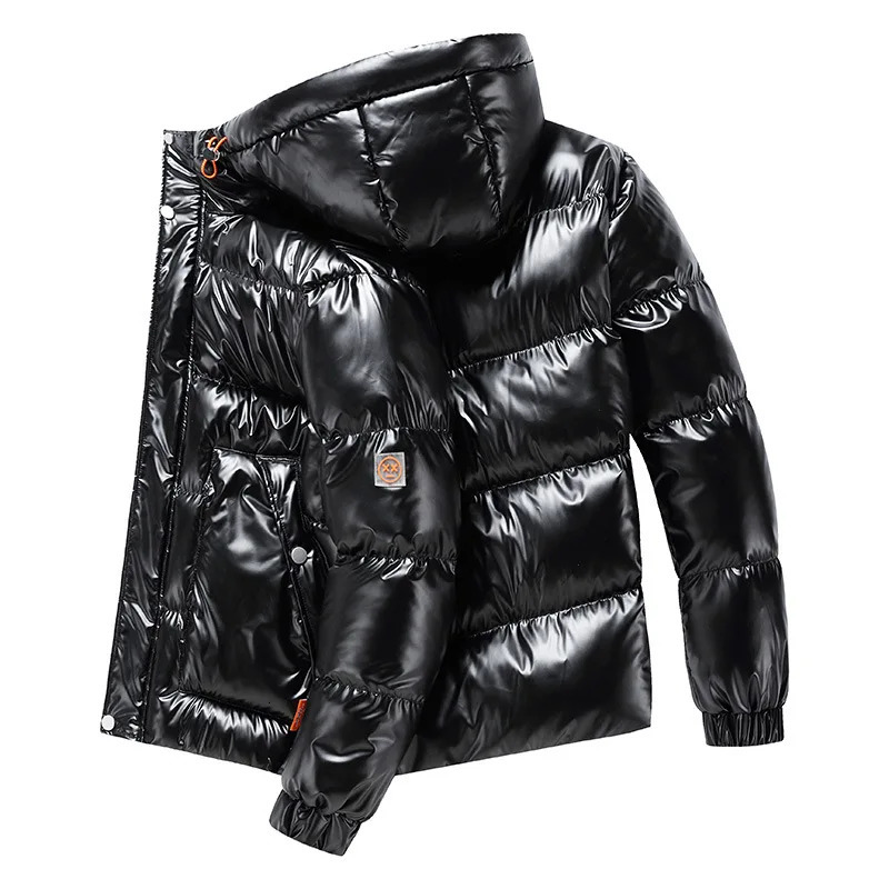 Plus size 8XL 7XL 6XL shiny coats Men Hood Warm Hip HOP winter Overcoat mens cottonpadded Parkas casual thickened Parka 241024