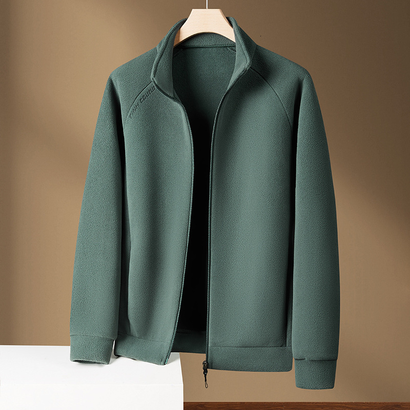 2024 New Designer Women's Zipper Open Hoodie Men's Stand up Collar Solid Color Casual Autumn/Winter Couple Wool Jacket