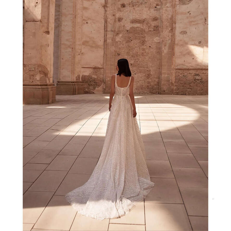 Milla Nova A E Dress Straps Pearls Country Boho Wedding Dresses Beading Backless Ruffle Vestidos De Novia Split Designer Bridal Gowns 0515