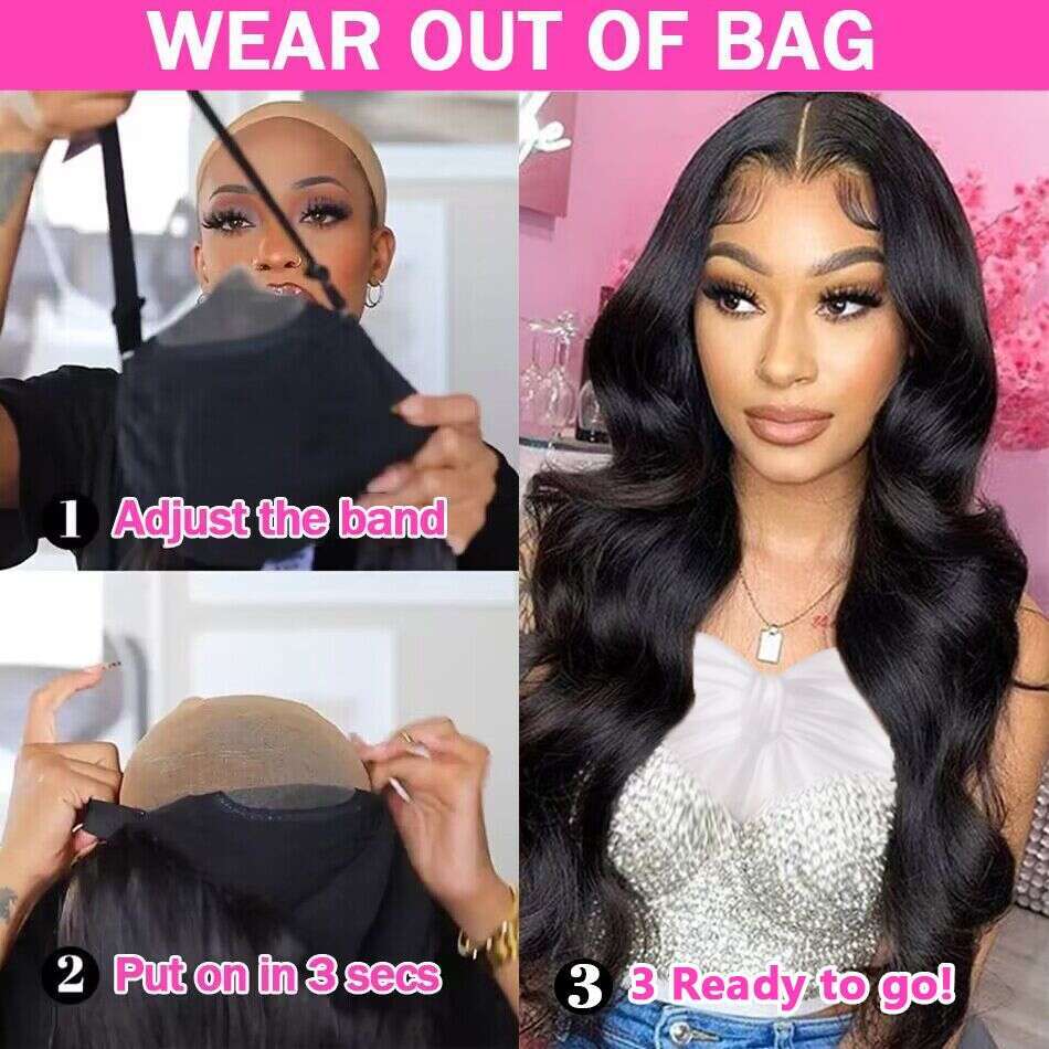 Ready To Wear Prelucked Human Body Wave Hair Wig Glueless x Lace Closure Transparent Upgrade Pre cut For Women