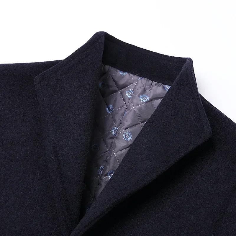 Autumn and Winter High-end Boutique Warm Woolen Business Casual Woolen Long Coat Male Woo Jacket Grey Black Camel 241028