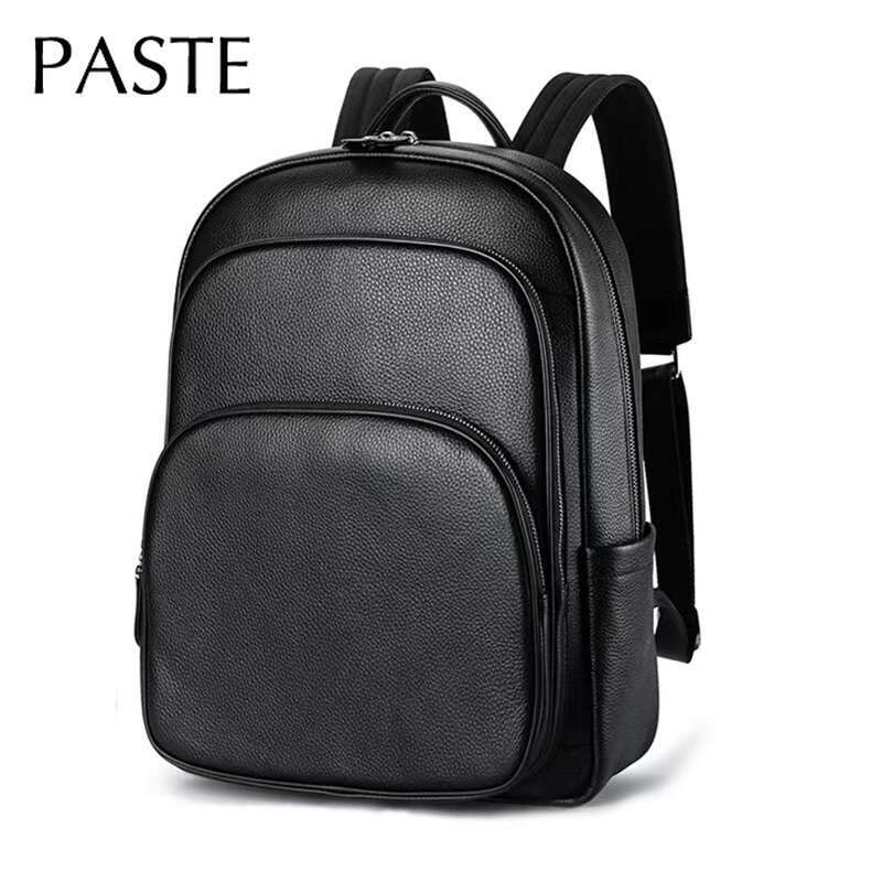 new first layer cowhide leather mens backpack 17 inch laptop bag large capacity school business daypack vintage travel rucack