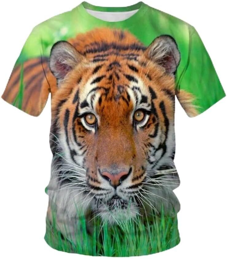 Mens T shirt Sports Casual 3D Tiger Print Short Sleeve Animal T-Shirt Summer Couple Tops Street Men's Summer O-Neck T-Shirt tee Casual tops summe
