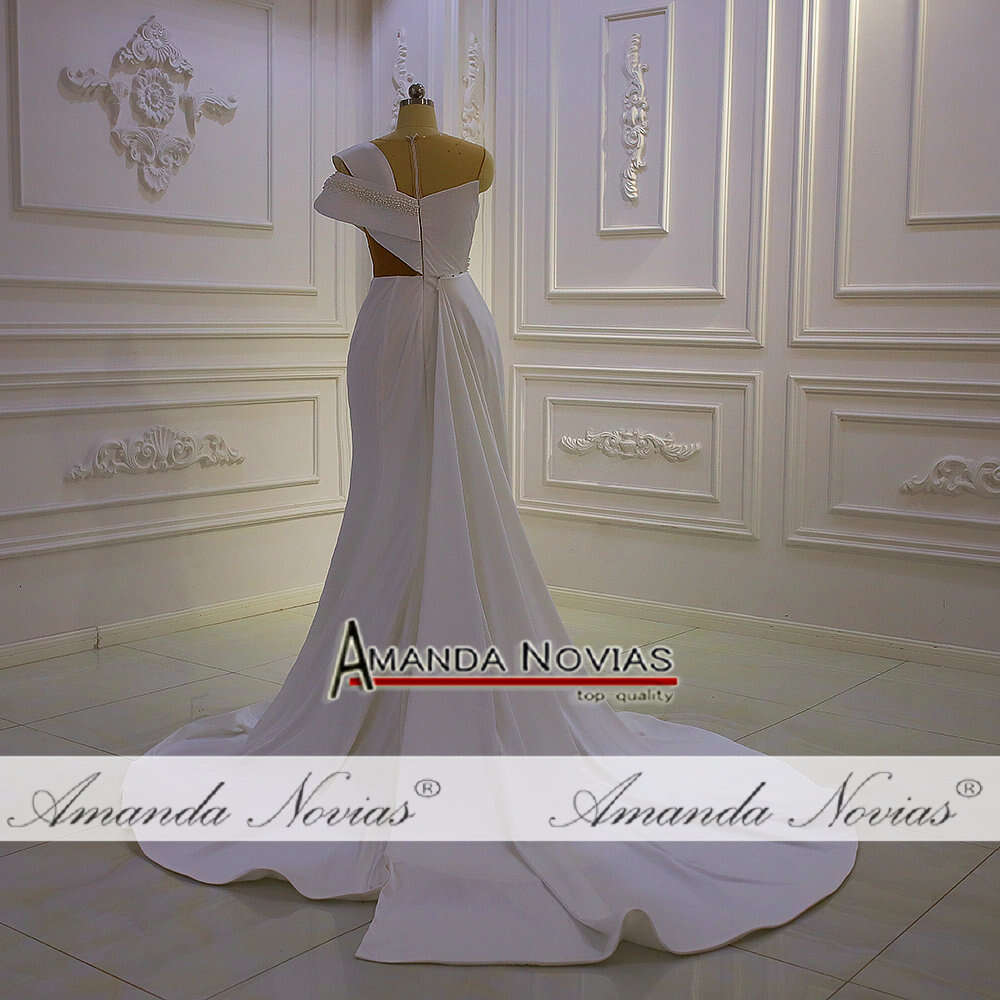 Sleeveless Sweetheart Plain Stain 2 in 1 Mermaid Wedding Dress