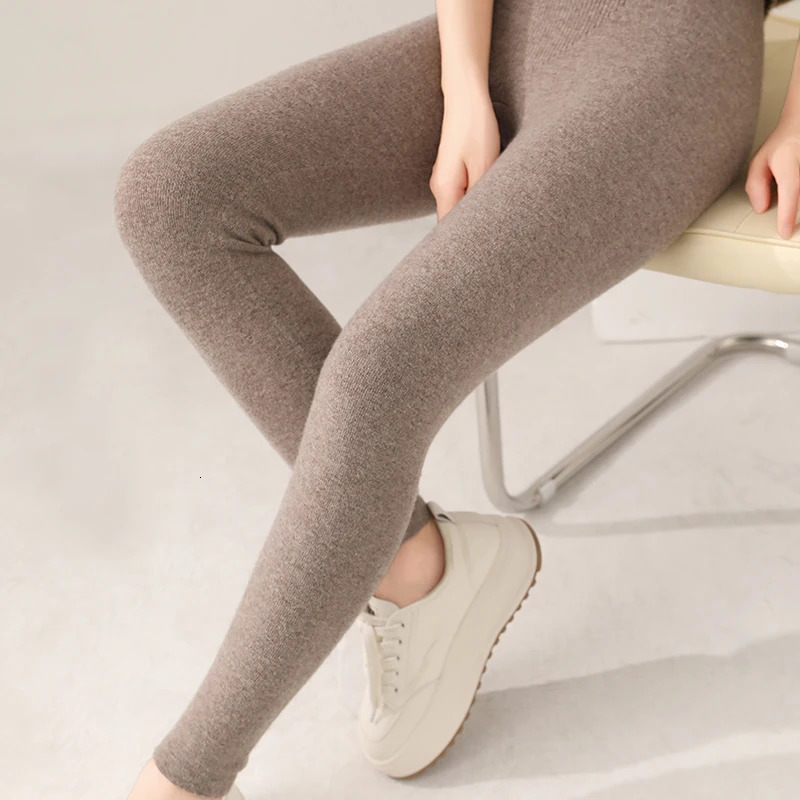 womens tight pants 100% wool knitted high waisted pants warm soft elastic tight pants slim fit womens cashmere pants 241028