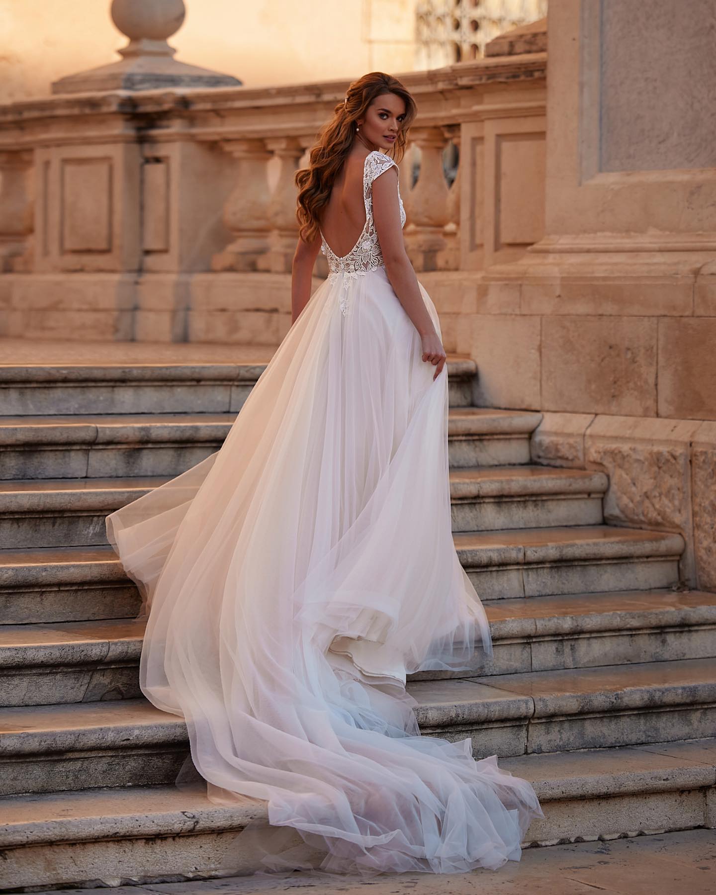Sweet lace dresses bridal gowns 2024 cap shoulder wedding dress A e tulle backless robe de mariee
