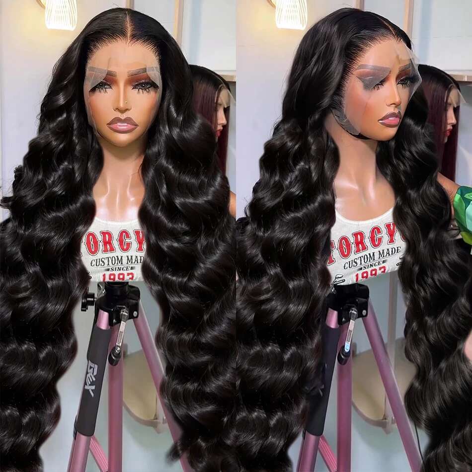 Inch x Body Wave Lace Front Human Hair Wig Brazilian Remy Water Transparent Frontal Wigs For Women