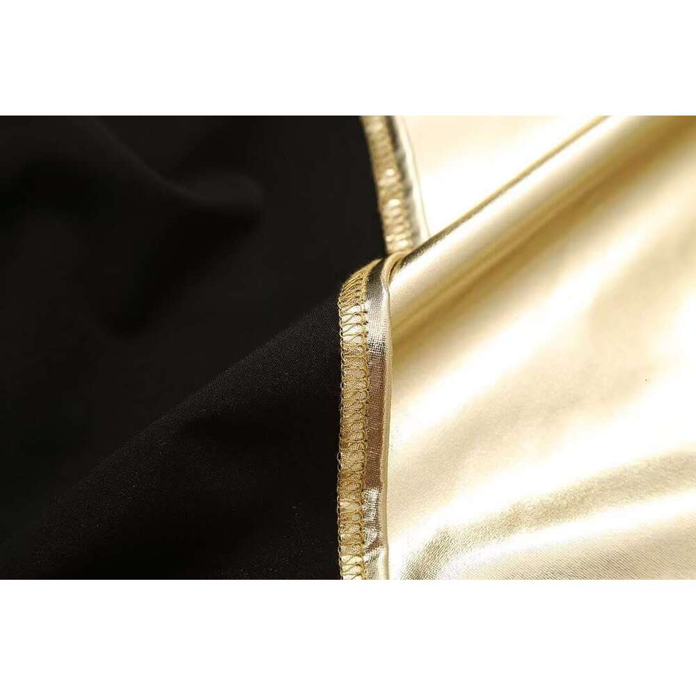 TRAFZA Elegant Metallic Color Women's Sleeveless Shirred New 2024 Spring Summer Sexy Glamorous Party Vacation Dress
