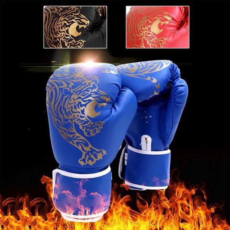 Tiger Pattern Boxing Gloves Breathab PU ather Fighting Gloves Children Boxing Training Kickboxing Gloves for Home SportXJ241028