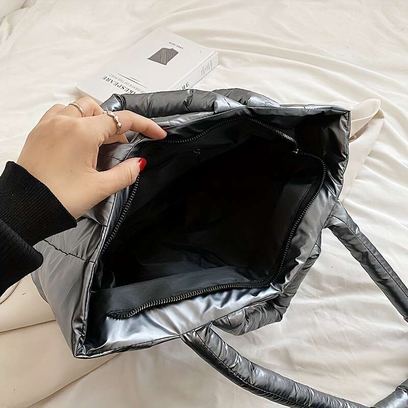 Puffer Large Capacity Tote Stylish Soft Quilted Hand Bag, Women's Fashion Ever Day Shoulder Bag & Purse - view 8