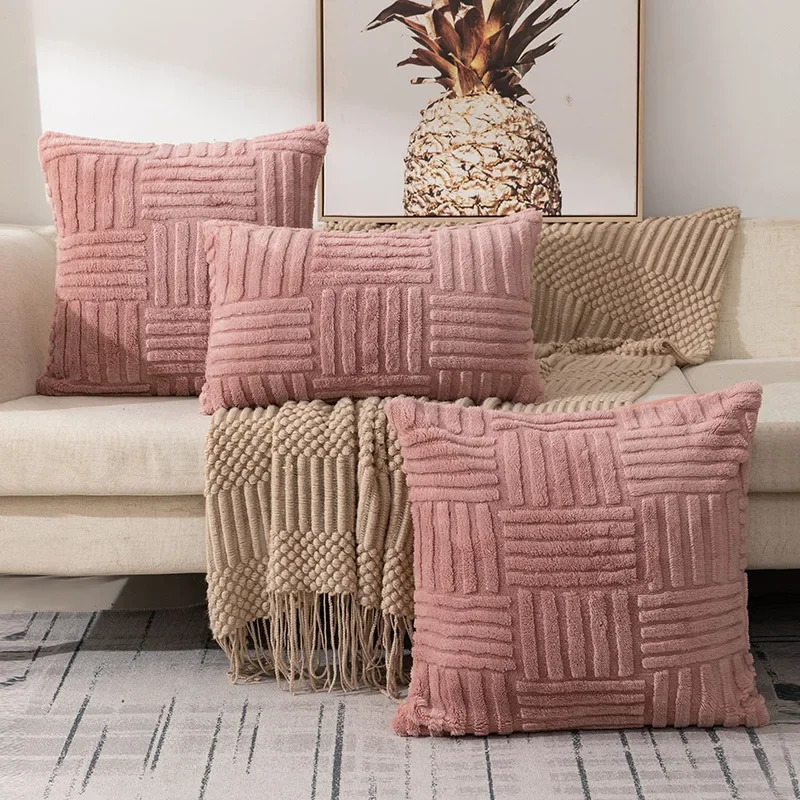 Pillow Case Boho Throw Pillow Cover 45x45 Plush Cushion Cover for Living Room Bed Couch Sofa Soft Decor Pillow Cases HomeChristmas Decor 241025