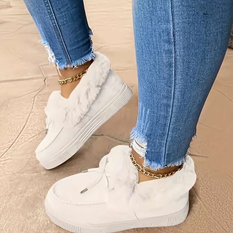 Warm & Cozy Thermal Soft Pluh ing, Water-Reitant, Anti-Slip Sole, Comfortable Fit, Perfect for Winter, Snow, Cold Weather - Women' Footwear, Ankl