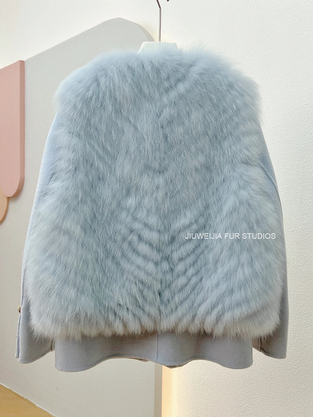 Baroque style double-sided wool and cashmere coat two-piece set autumn and winter womens vest fox fur coat three piece set 241028