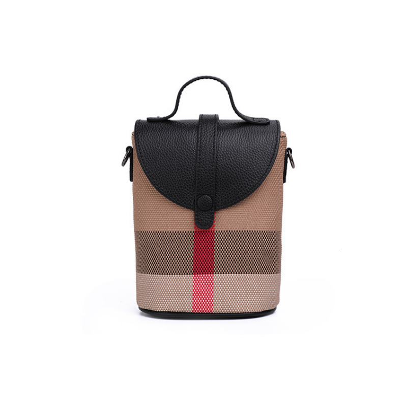 Mini Lattice Canvas Crossbody Ladies Leather Zipper Mobile Phone Fashion Handbag Women Casual Small Shoulder Bag ddmymoon